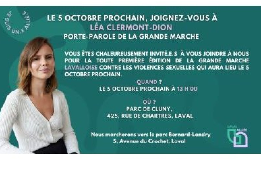 Invitation à la première Grande Marche lavalloise contre les violences sexuelles