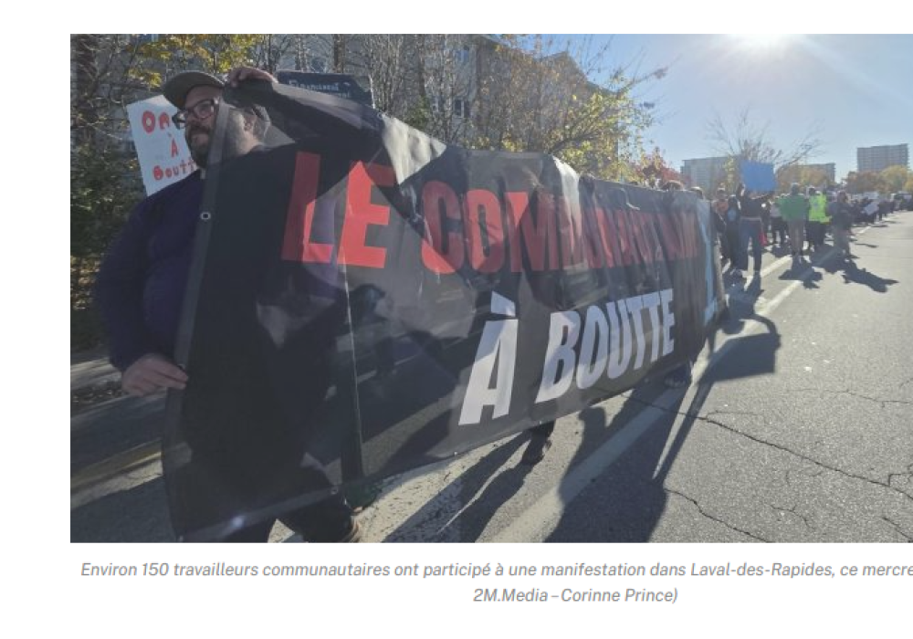 Manifestation pour le communautaire dans Laval-des-Rapides